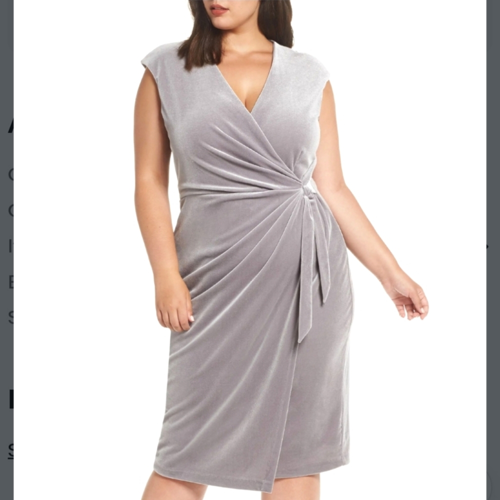MAGGY LONDON | Velvet Wrap Dress - Picture 7 of 7